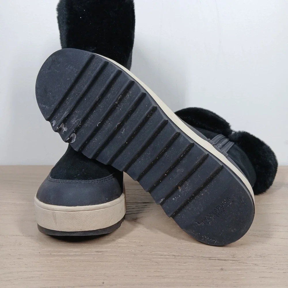 Koolaburra By UGG Boots Womens 8 Black Faux Fur Side Zip Platform Winter Y2K - Picture 9 of 12